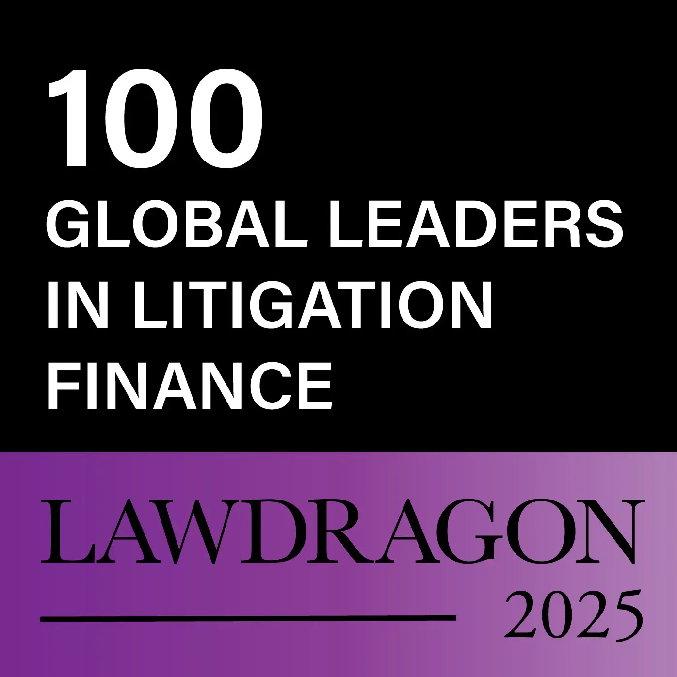 2025 Lawdragon 100 Global Leaders in Litigation Finance logo